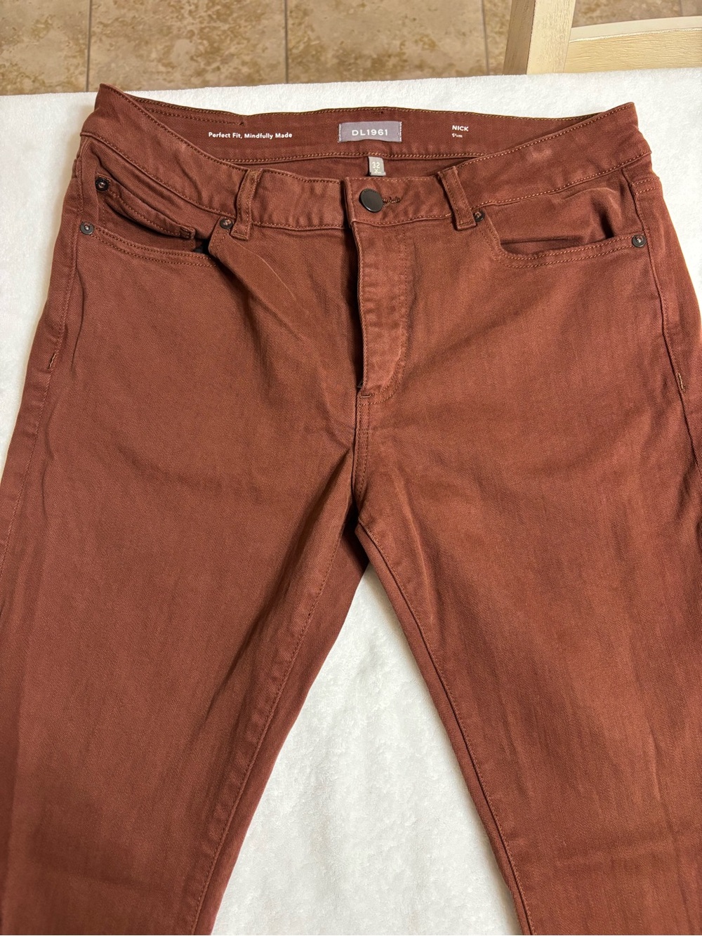 DL1961 Men’s Slim Straight Jeans in Rust